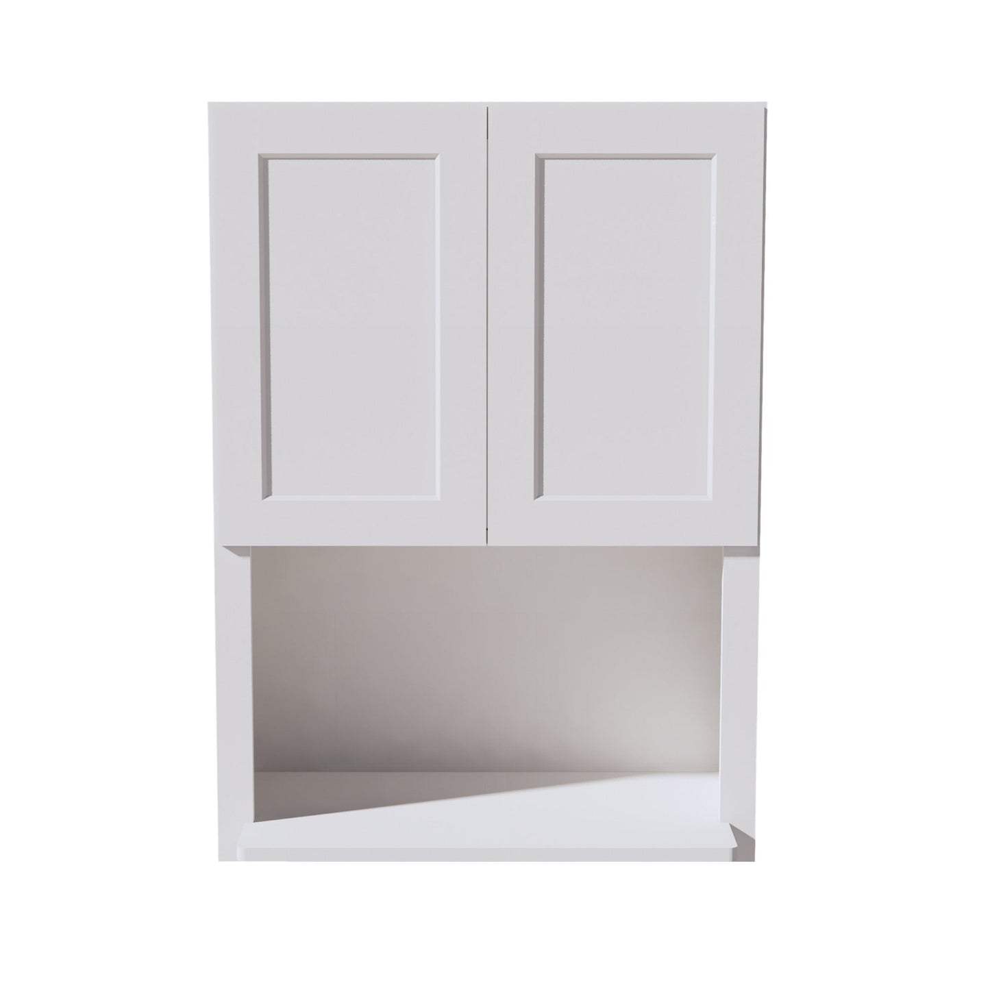 HF - WM3042: Frost White Shaker 30"W x 42"H 2 Door & 1 Shelf Wall Built - in Microwave Cabinets - NextCabinets