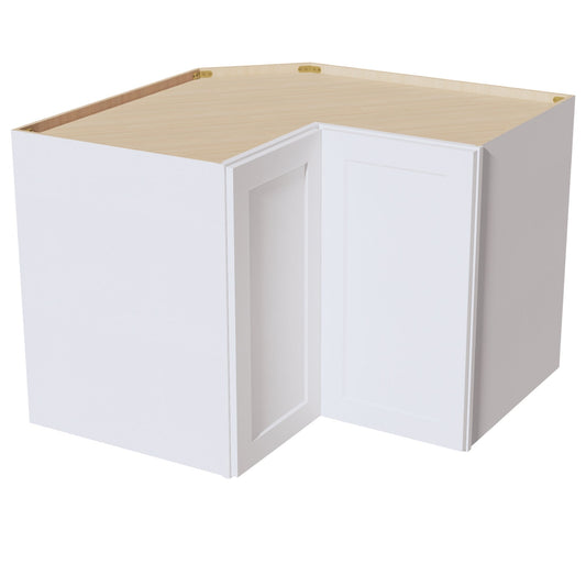 HF - WPC2430: Frost White Shaker 24"W x 30"H 1 Door & 2 Shelves Pie Cut Wall Corner Cabinet - NextCabinets