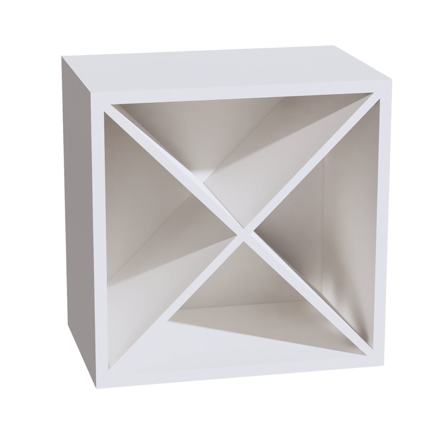 HF - WR1818: Frost White Shaker 18"W x 18"H x 12"D Wall Wine Rack Incl. Shelf - NextCabinets
