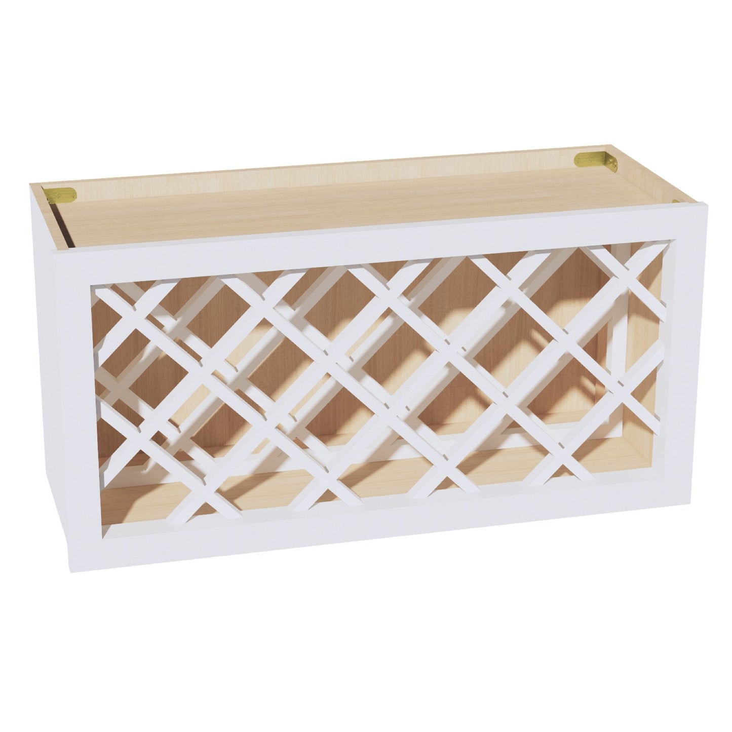 HF - WR3015: Frost White Shaker 30"W x 15"H x 12"D Wall Wine Rack Incl. Shelf - NextCabinets