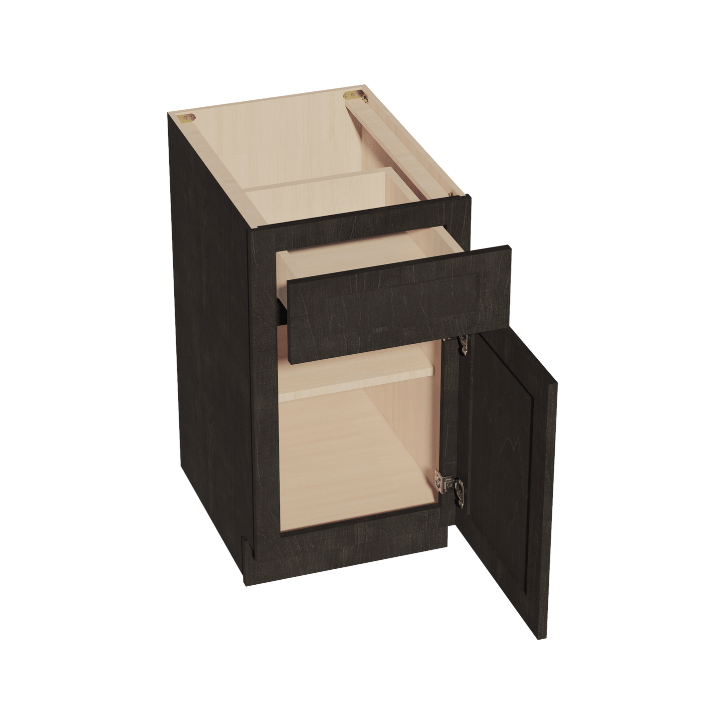 HG - B18: Dark Gray Shaker 18" 1 Drawer 1 Door Standard Base Cabinet - NextCabinets