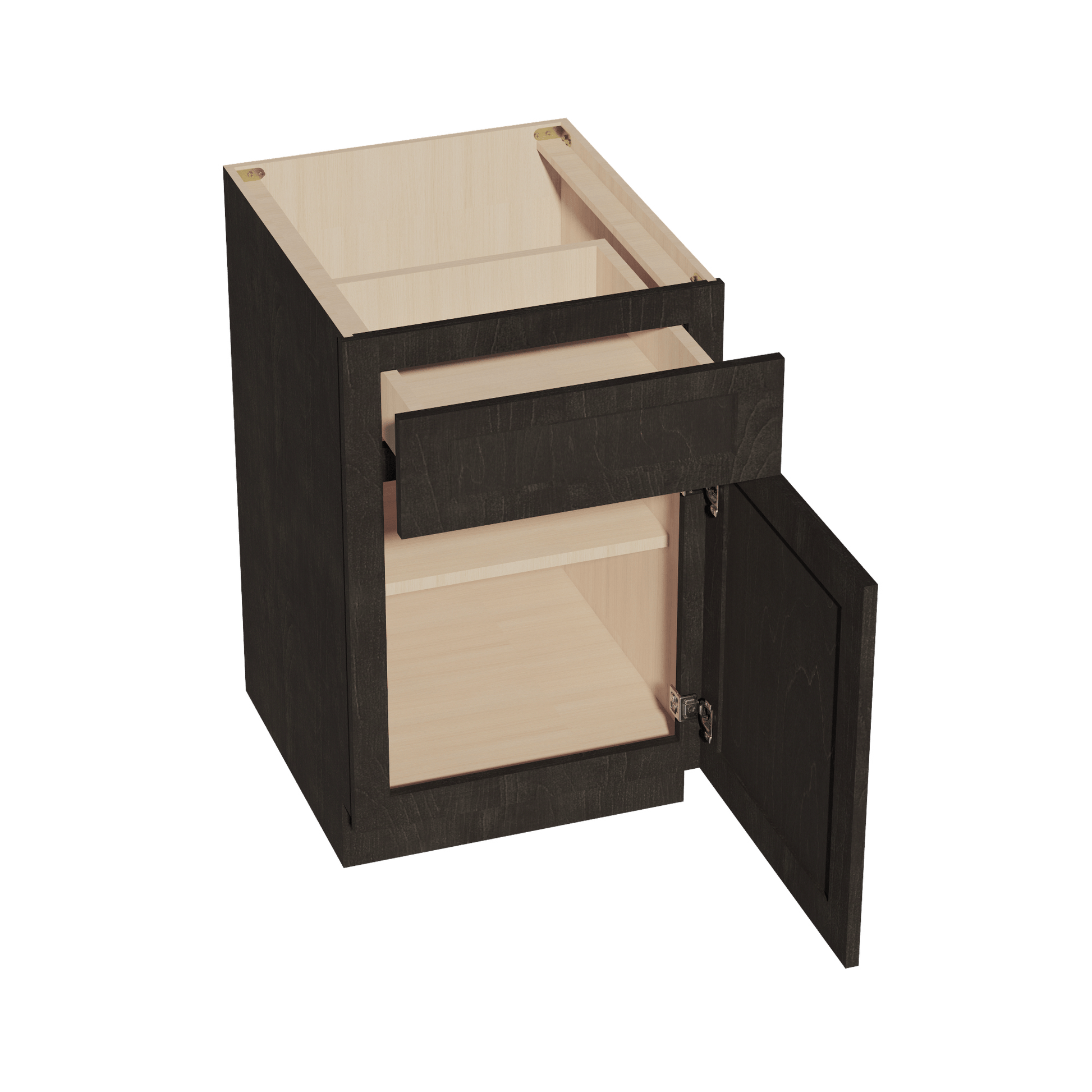 HG - B21: Dark Gray Shaker 21" 1 Drawer 1 Door Standard Base Cabinet - NextCabinets