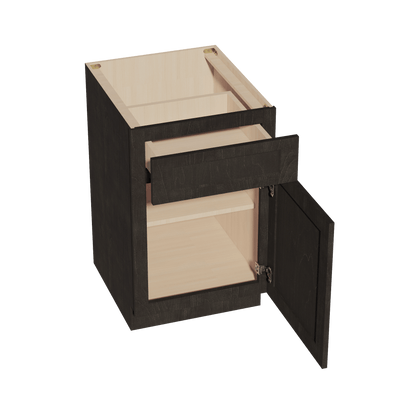 HG - B21: Dark Gray Shaker 21" 1 Drawer 1 Door Standard Base Cabinet - NextCabinets
