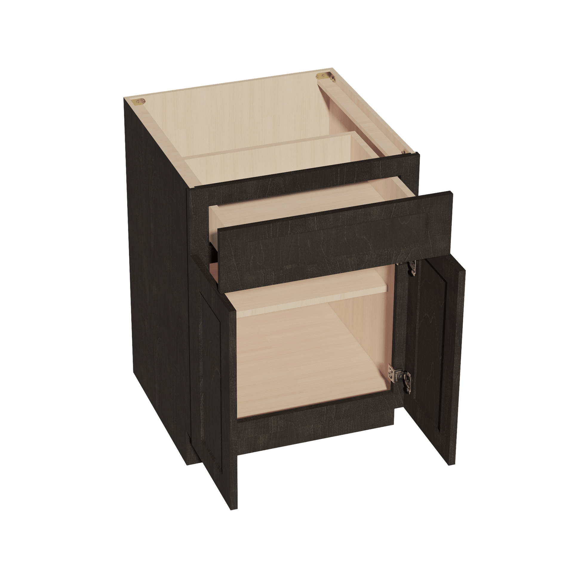 HG - B24: Dark Gray Shaker 24" 1 Drawer 2 Doors Standard Base Cabinet - NextCabinets