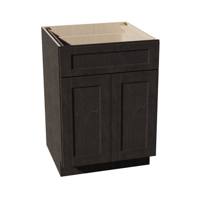 HG - B24: Dark Gray Shaker 24" 1 Drawer 2 Doors Standard Base Cabinet - NextCabinets