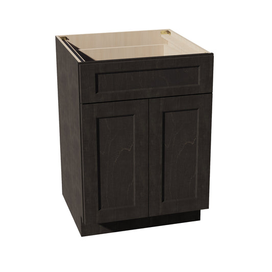 HG - B24: Dark Gray Shaker 24" 1 Drawer 2 Doors Standard Base Cabinet - NextCabinets