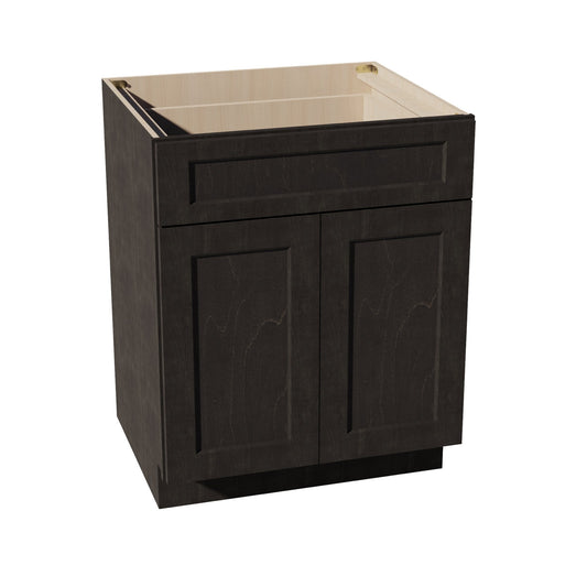 HG - B27: Dark Gray Shaker 27" 1 Drawer 2 Doors Standard Base Cabinet - NextCabinets