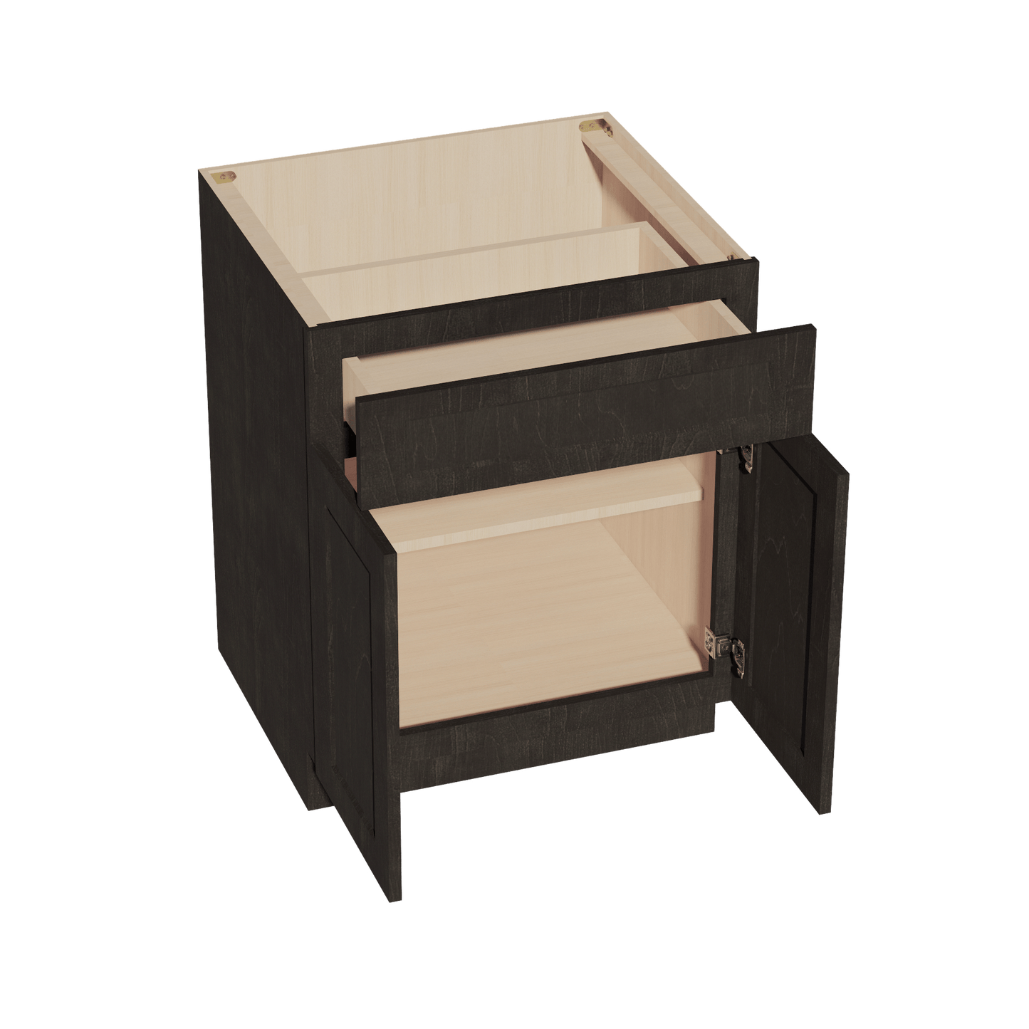 HG - B27: Dark Gray Shaker 27" 1 Drawer 2 Doors Standard Base Cabinet - NextCabinets