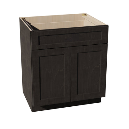 HG - B30: Dark Gray Shaker 30" 1 Drawer 2 Door Standard Base Cabinet - NextCabinets