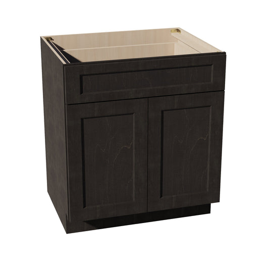 HG - B30: Dark Gray Shaker 30" 1 Drawer 2 Door Standard Base Cabinet - NextCabinets