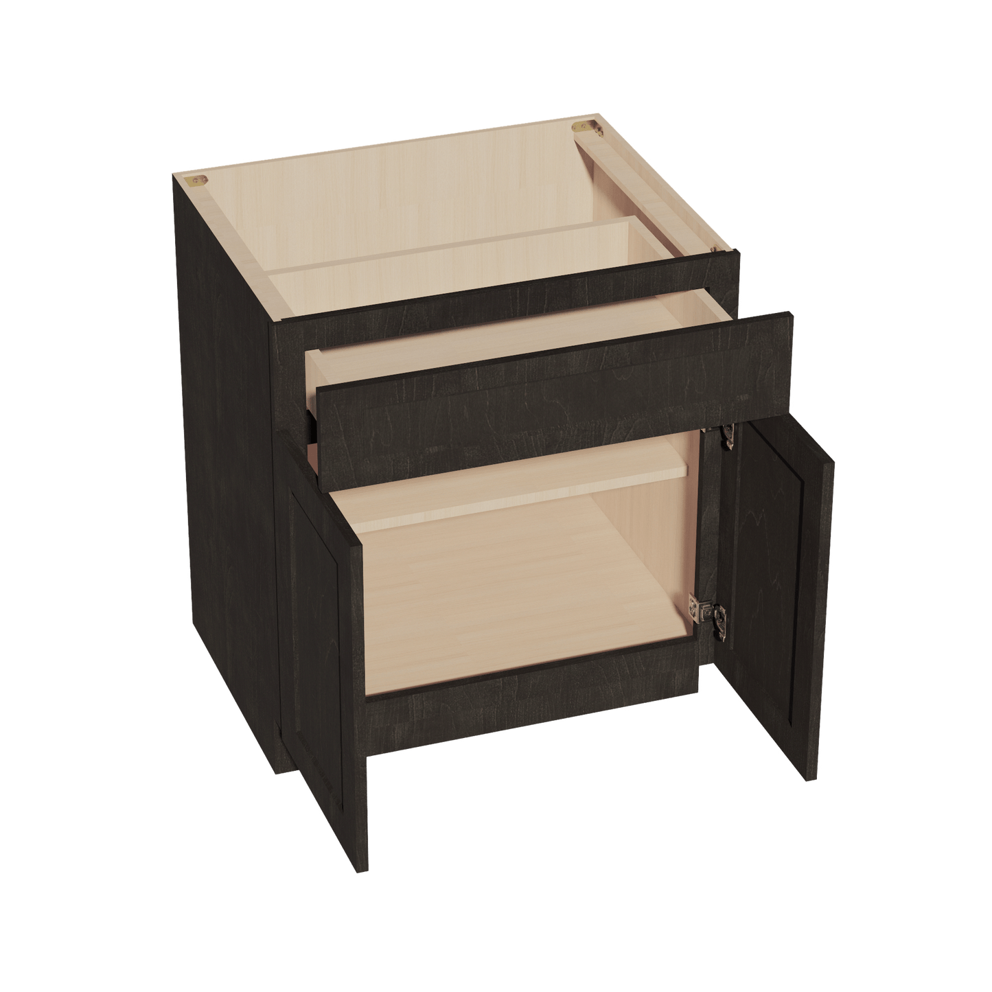 HG - B30: Dark Gray Shaker 30" 1 Drawer 2 Doors Standard Base Cabinet - NextCabinets