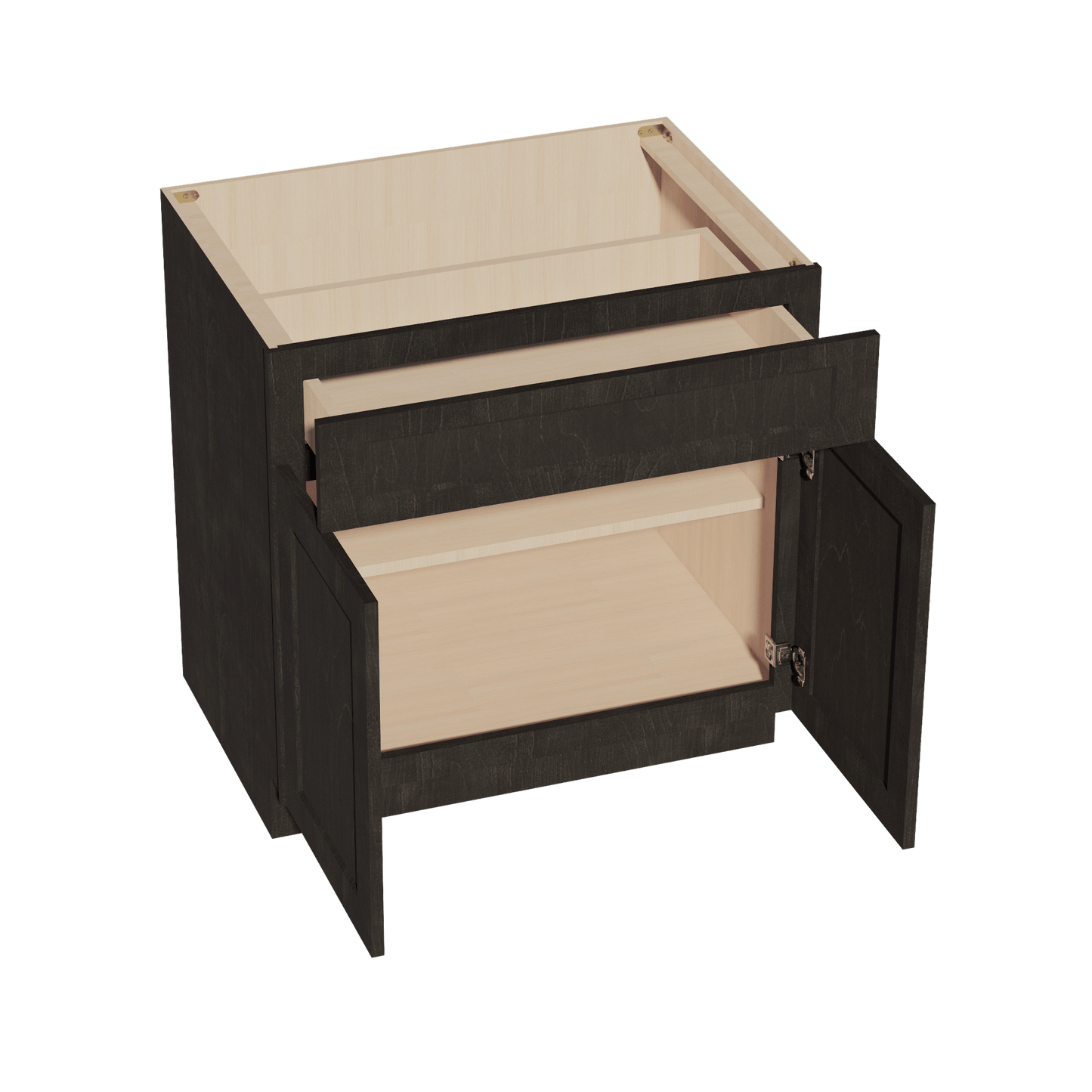 HG - B33: Dark Gray Shaker 33" 1 Drawer 2 Doors Standard Base Cabinet - NextCabinets