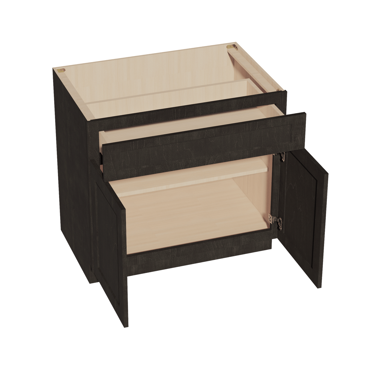 HG - B36: Dark Gray Shaker 36" 1 Drawer 2 Doors Standard Base Cabinet - NextCabinets