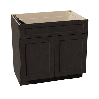 HG - B36: Dark Gray Shaker 36" 1 Drawer 2 Doors Standard Base Cabinet - NextCabinets