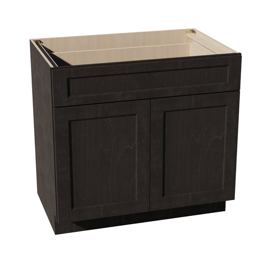 HG - B36: Dark Gray Shaker 36" 1 Drawer 2 Doors Standard Base Cabinet - NextCabinets