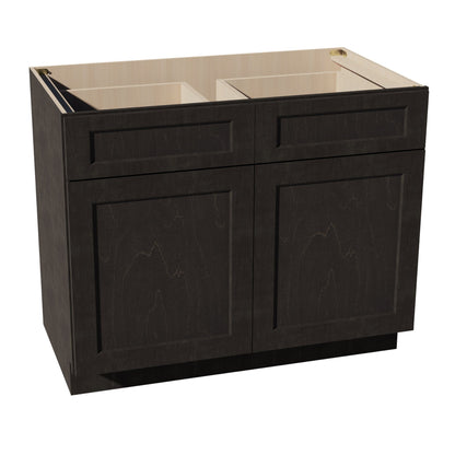 HG - B42: Dark Gray Shaker 42" 2 Drawers 2 Doors Standard Base Cabinet - NextCabinets