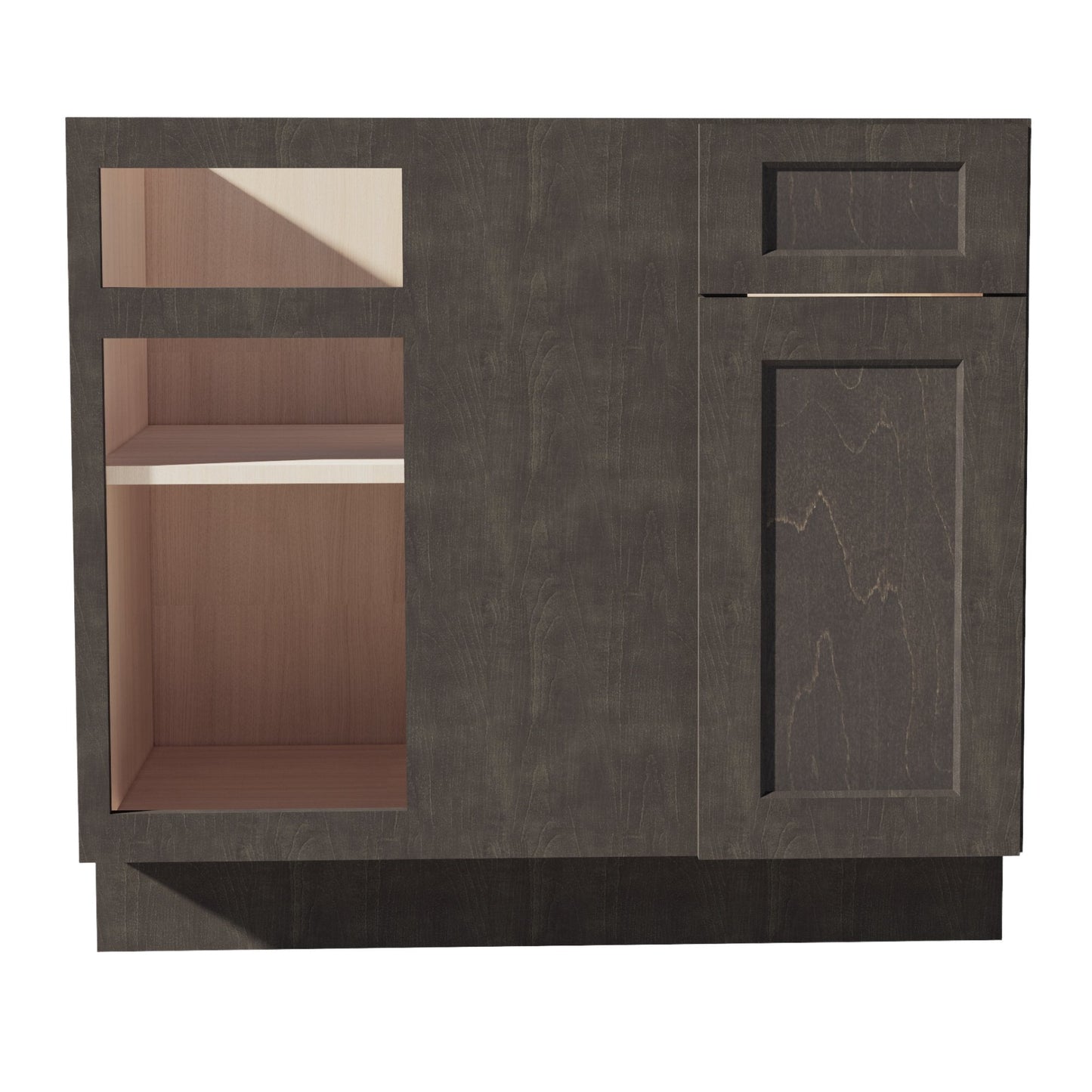 HG - BBC39/42: Dark Gray Shaker 39" 1 Door - 1 Drawer Blind Corner Base Cabinet - NextCabinets