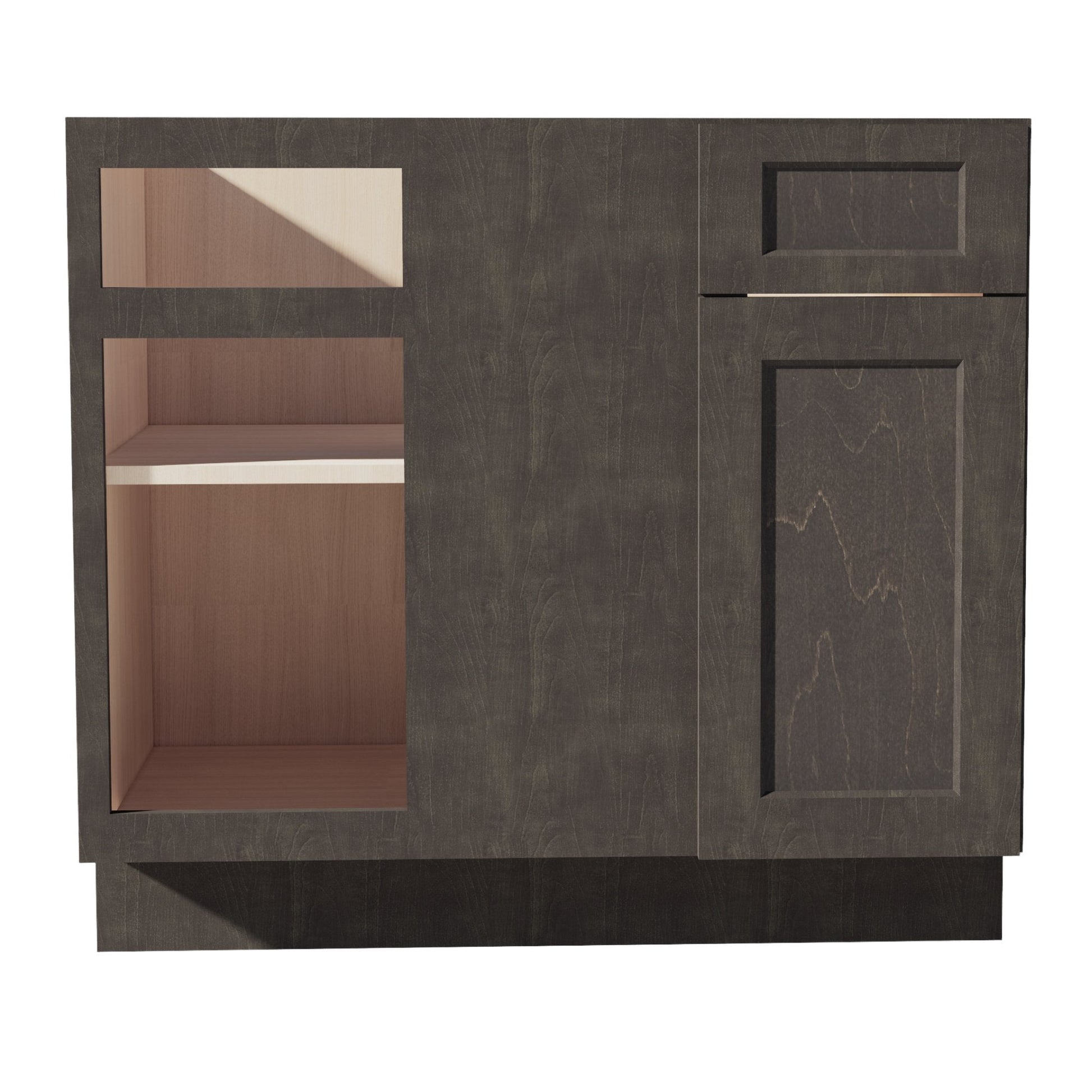 HG - BBC39/42: Dark Gray Shaker 39" 1 Door - 1 Drawer Blind Corner Base Cabinet - NextCabinets