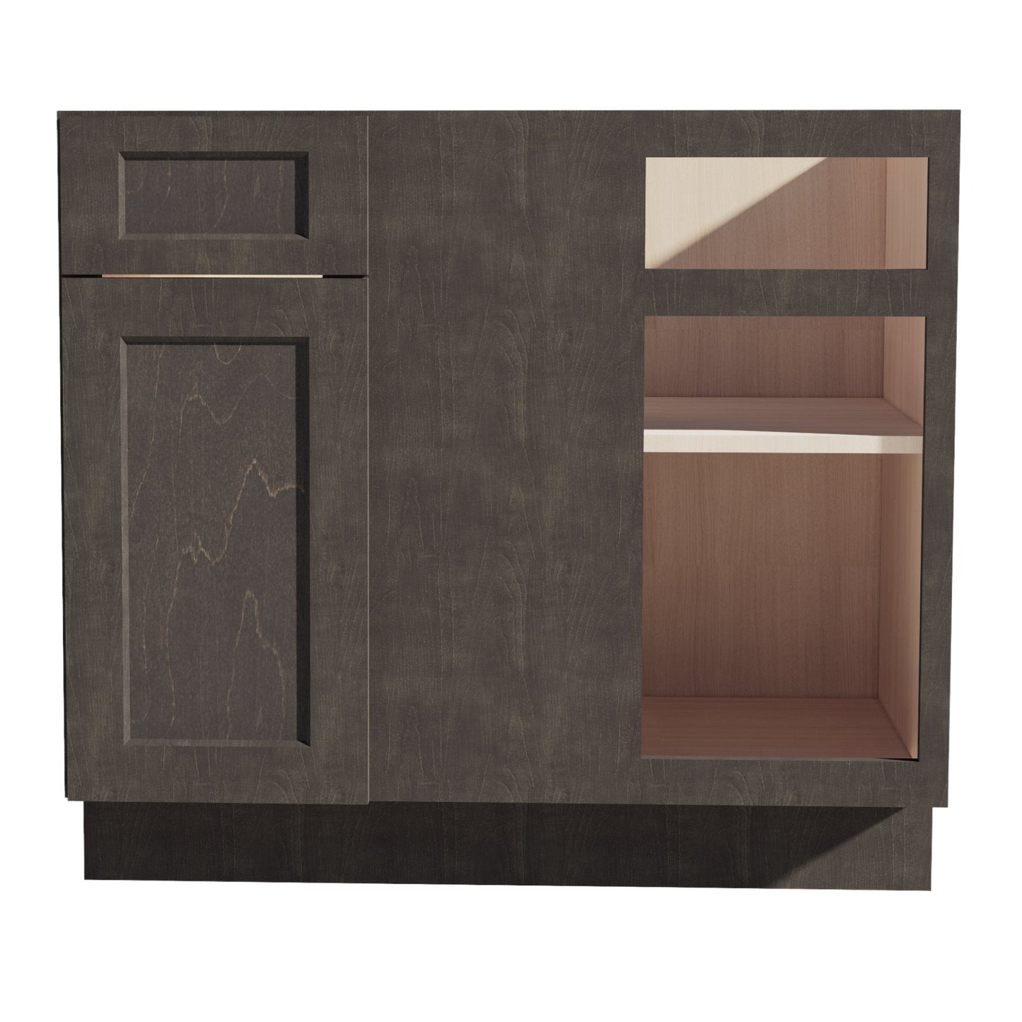 HG - BBC39/42: Dark Gray Shaker 39" 1 Door - 1 Drawer Blind Corner Base Cabinet - NextCabinets
