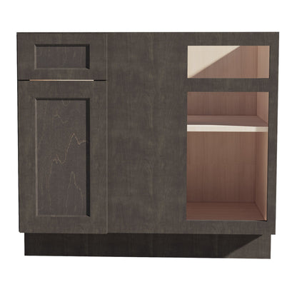 HG - BBC39/42: Dark Gray Shaker 39" 1 Door - 1 Drawer Blind Corner Base Cabinet - NextCabinets