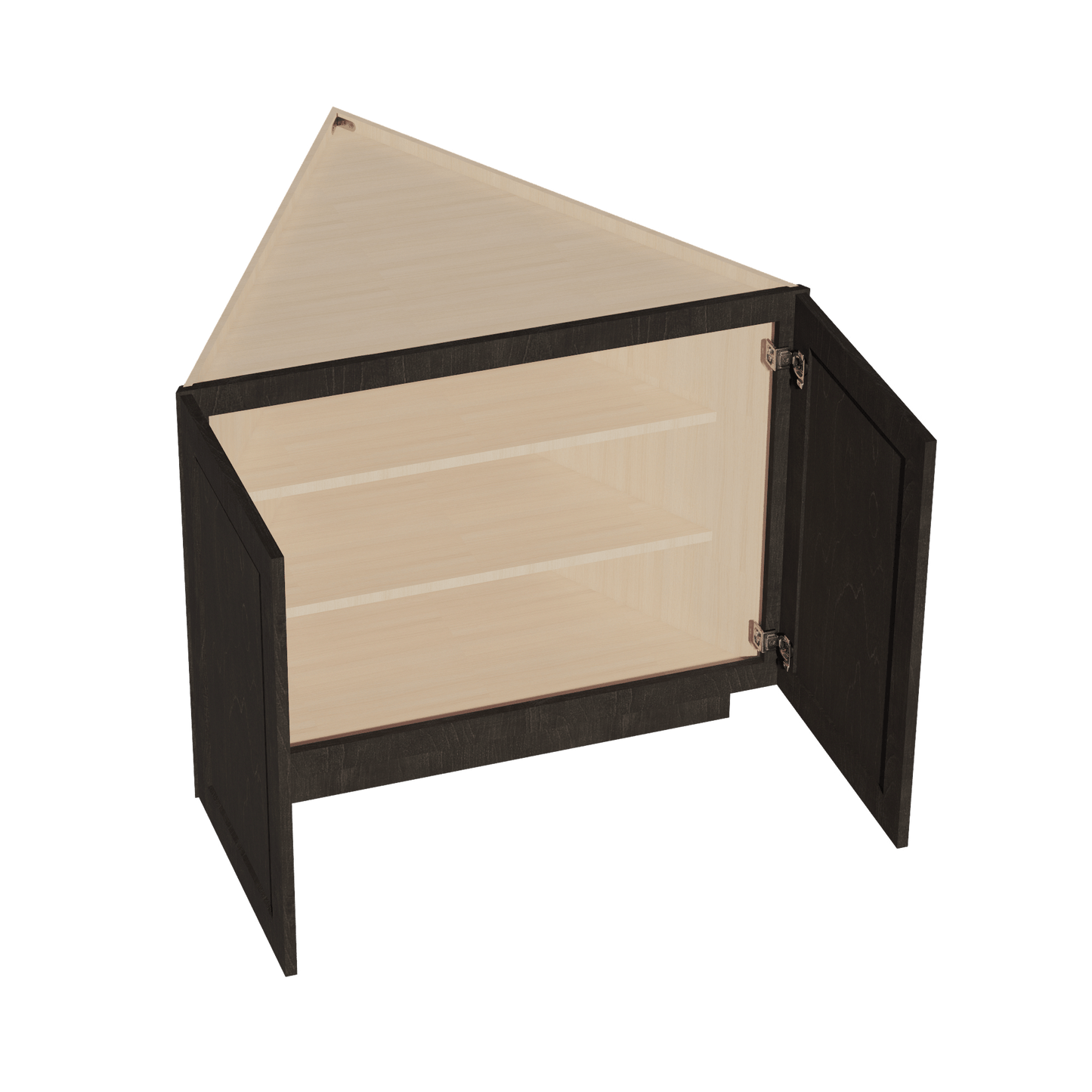 HG - BEC24: Dark Gray Shaker 24" 2 Full Height Door Angled End Base Cabinets - NextCabinets