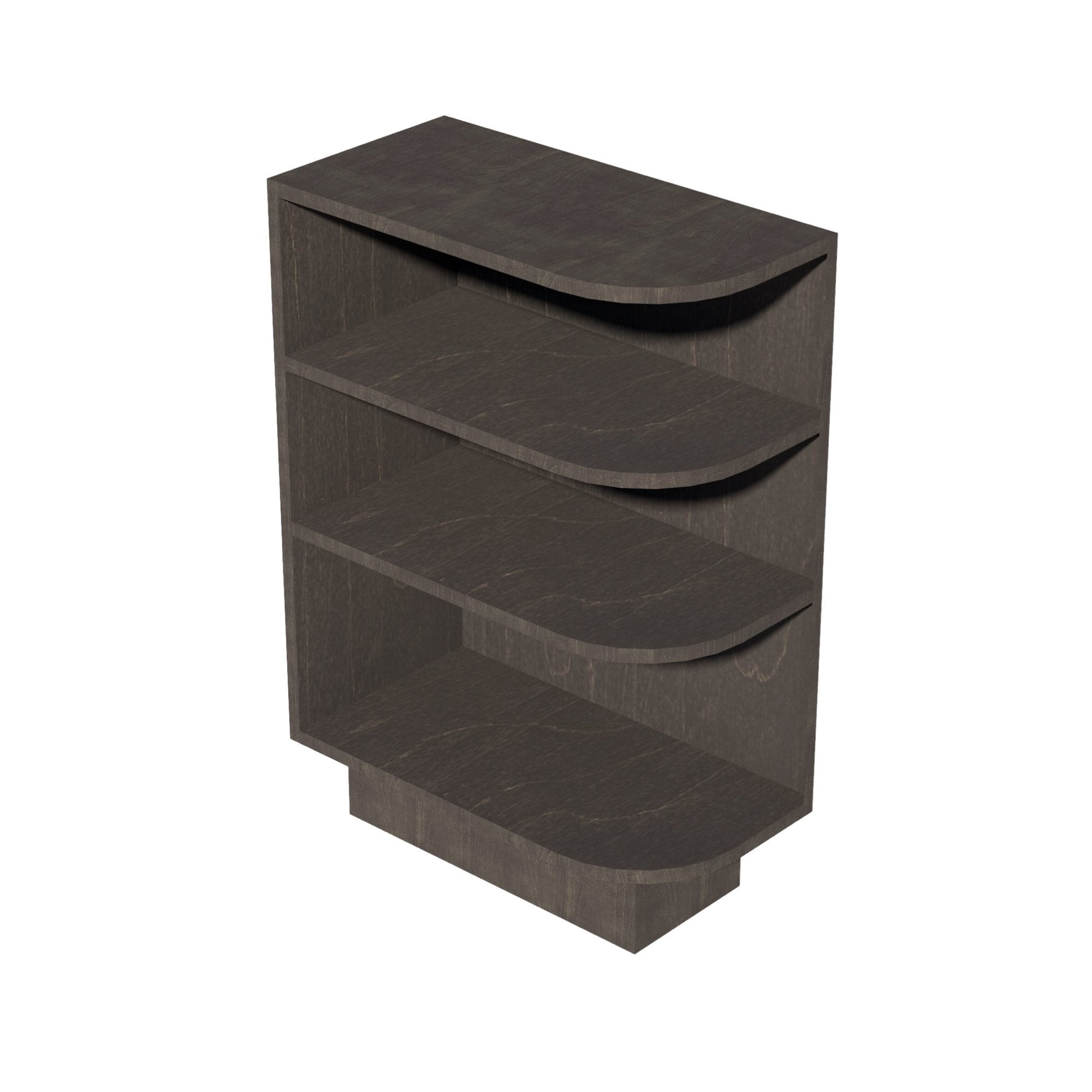 HG - BES12L: Dark Gray Shaker 12" 4 Shelves End Shelf Corner Base Cabinets (Left Open) - NextCabinets