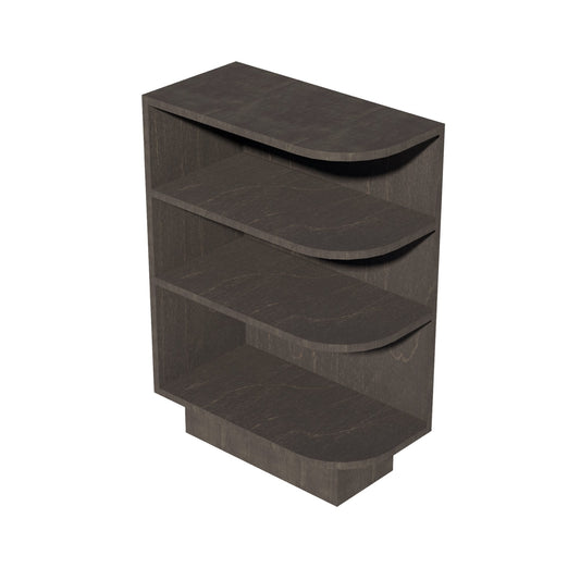 HG - BES12L: Dark Gray Shaker 12" 4 Shelves End Shelf Corner Base Cabinets (Left Open) - NextCabinets