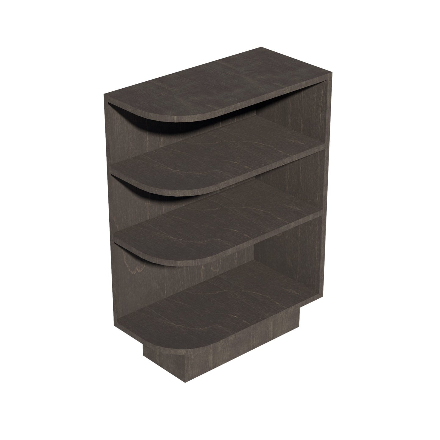 HG - BES12R: Dark Gray Shaker 12" 4 Shelves End Shelf Corner Base Cabinets (Right Open) - NextCabinets