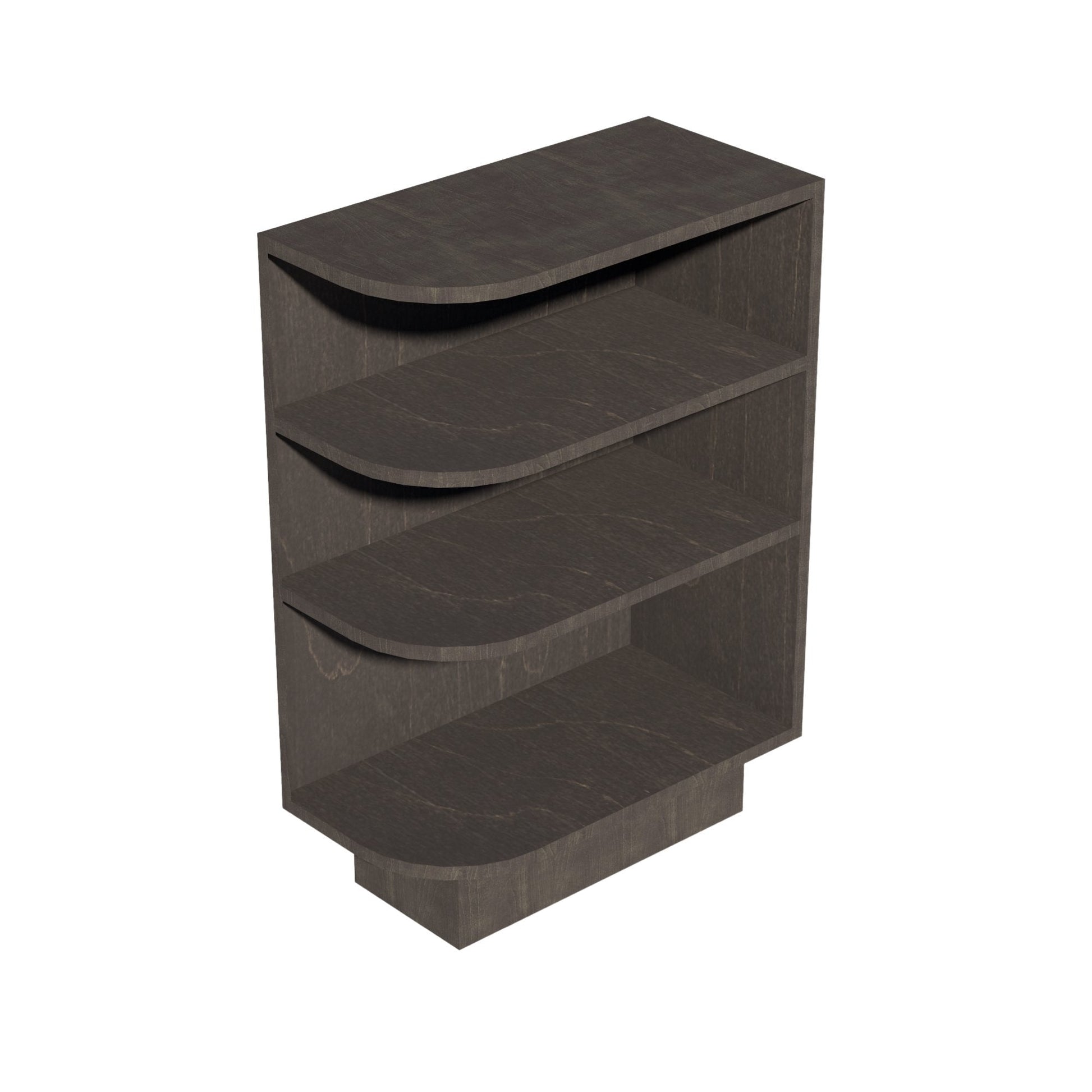 HG - BES12R: Dark Gray Shaker 12" 4 Shelves End Shelf Corner Base Cabinets (Right Open) - NextCabinets