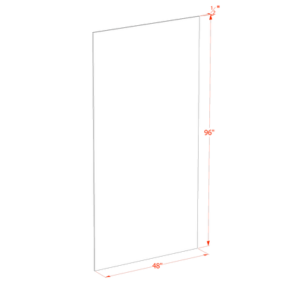 HG - BP48x96 - 1/2: Dark Gray Shaker 48"W x 96"H x 1/2"D Base End Skin Panel - NextCabinets