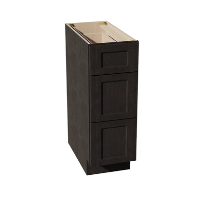 HG - DB12: Dark Gray Shaker 12" 3 Drawers Base Cabinet - NextCabinets