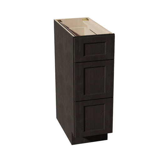 HG - DB12: Dark Gray Shaker 12" 3 Drawers Base Cabinet - NextCabinets