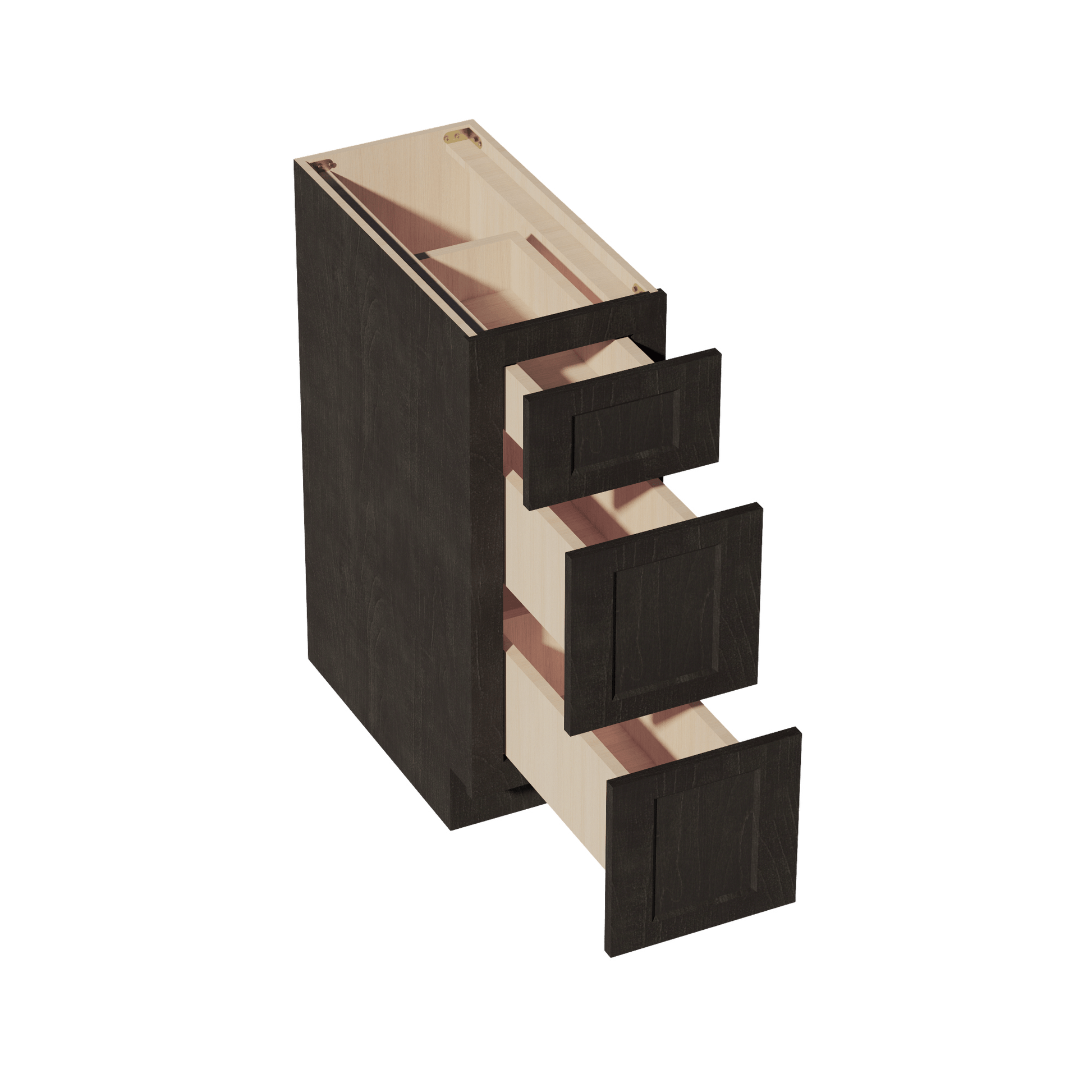 HG - DB12: Dark Gray Shaker 12" 3 Drawers Base Cabinet - NextCabinets