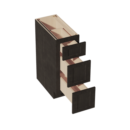 HG - DB12: Dark Gray Shaker 12" 3 Drawers Base Cabinet - NextCabinets