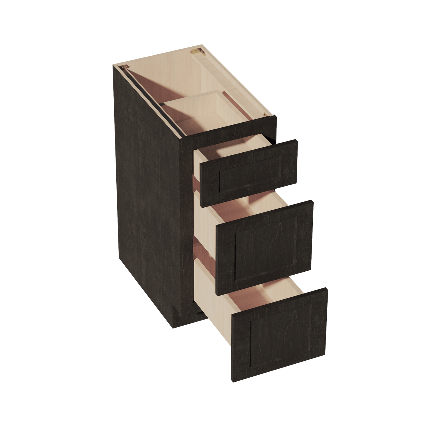 HG - DB15: Dark Gray Shaker 15" 3 Drawers Base Cabinet - NextCabinets