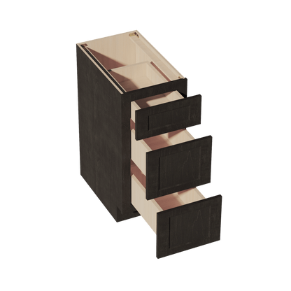 HG - DB15: Dark Gray Shaker 15" 3 Drawers Base Cabinet - NextCabinets