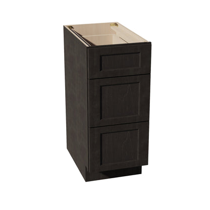 HG - DB15: Dark Gray Shaker 15" 3 Drawers Base Cabinet - NextCabinets