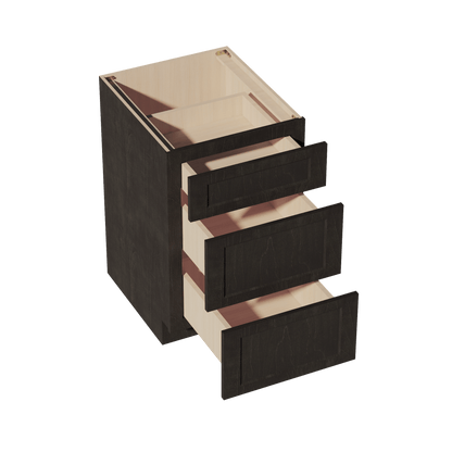 HG - DB21: Dark Gray Shaker 21" 3 Drawers Base Cabinet - NextCabinets