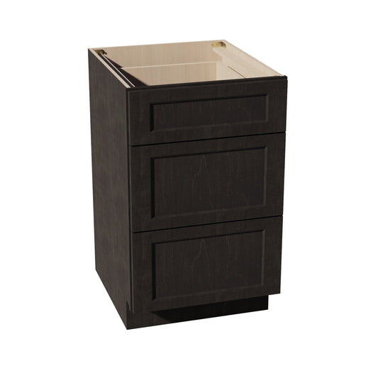 HG - DB21: Dark Gray Shaker 21" 3 Drawers Base Cabinet - NextCabinets