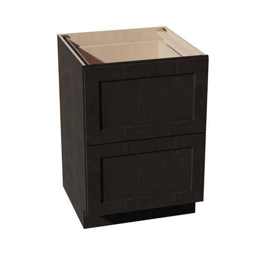 HG - DB24 - 2: Dark Gray Shaker 24" 2 Drawers Base Cabinet - NextCabinets