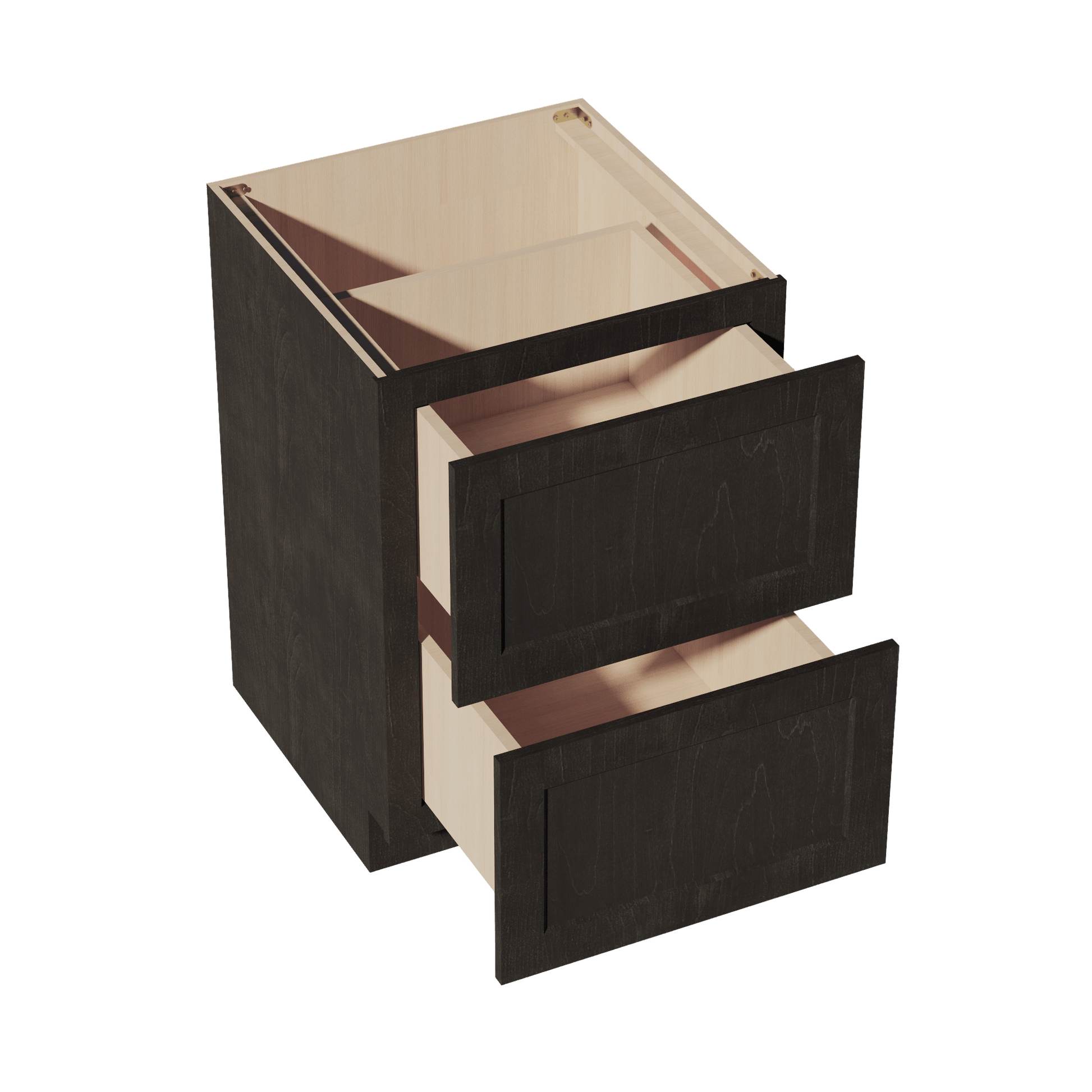 HG - DB24 - 2: Dark Gray Shaker 24" 2 Drawers Base Cabinet - NextCabinets