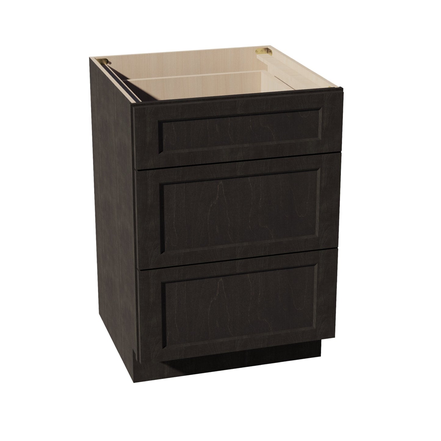 HG - DB24: Dark Gray Shaker 24" 3 Drawers Base Cabinet - NextCabinets