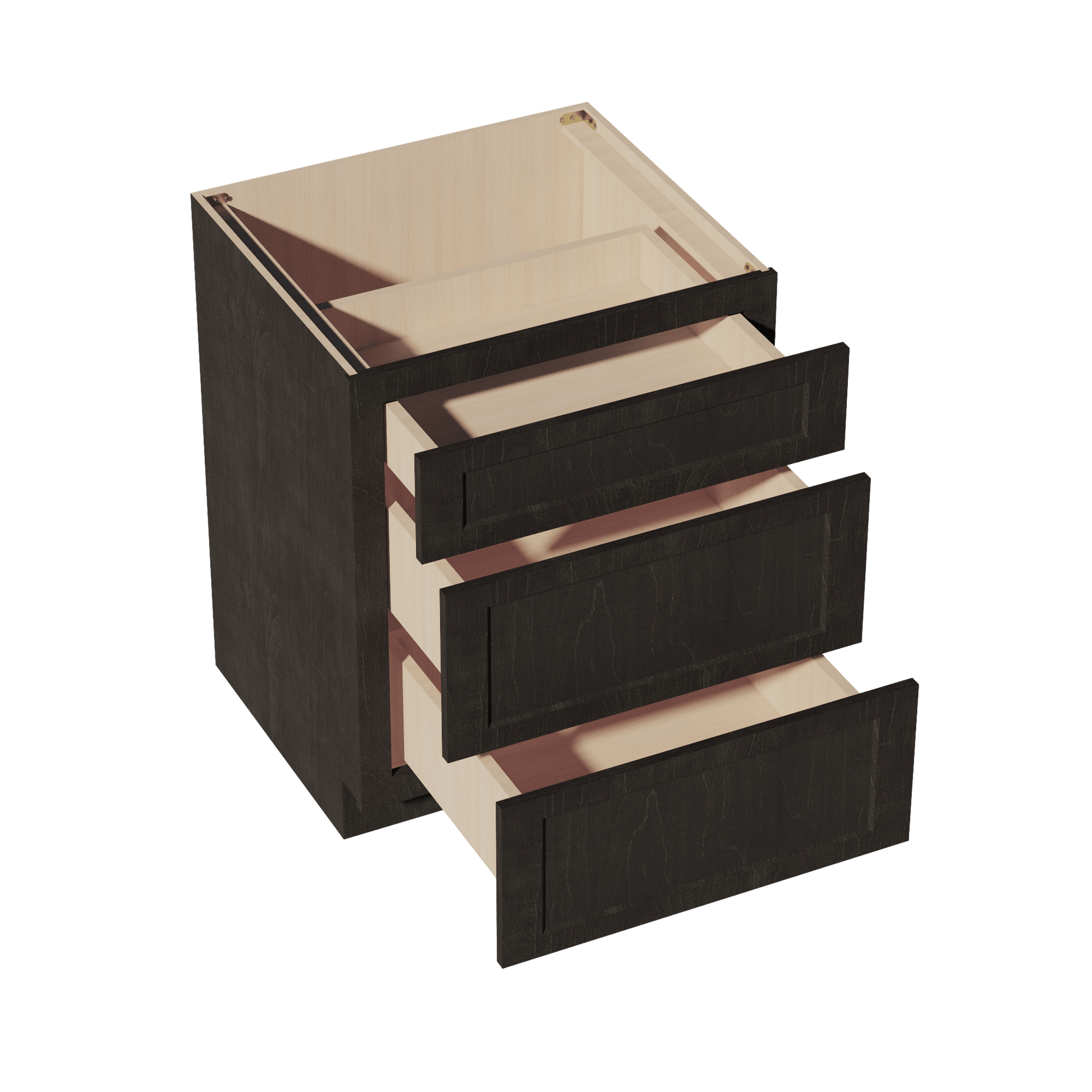 HG - DB27: Dark Gray Shaker 27" 3 Drawers Base Cabinet - NextCabinets