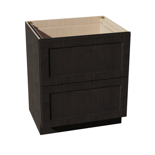 HG - DB30 - 2: Dark Gray Shaker 30" 2 Drawers Base Cabinet - NextCabinets