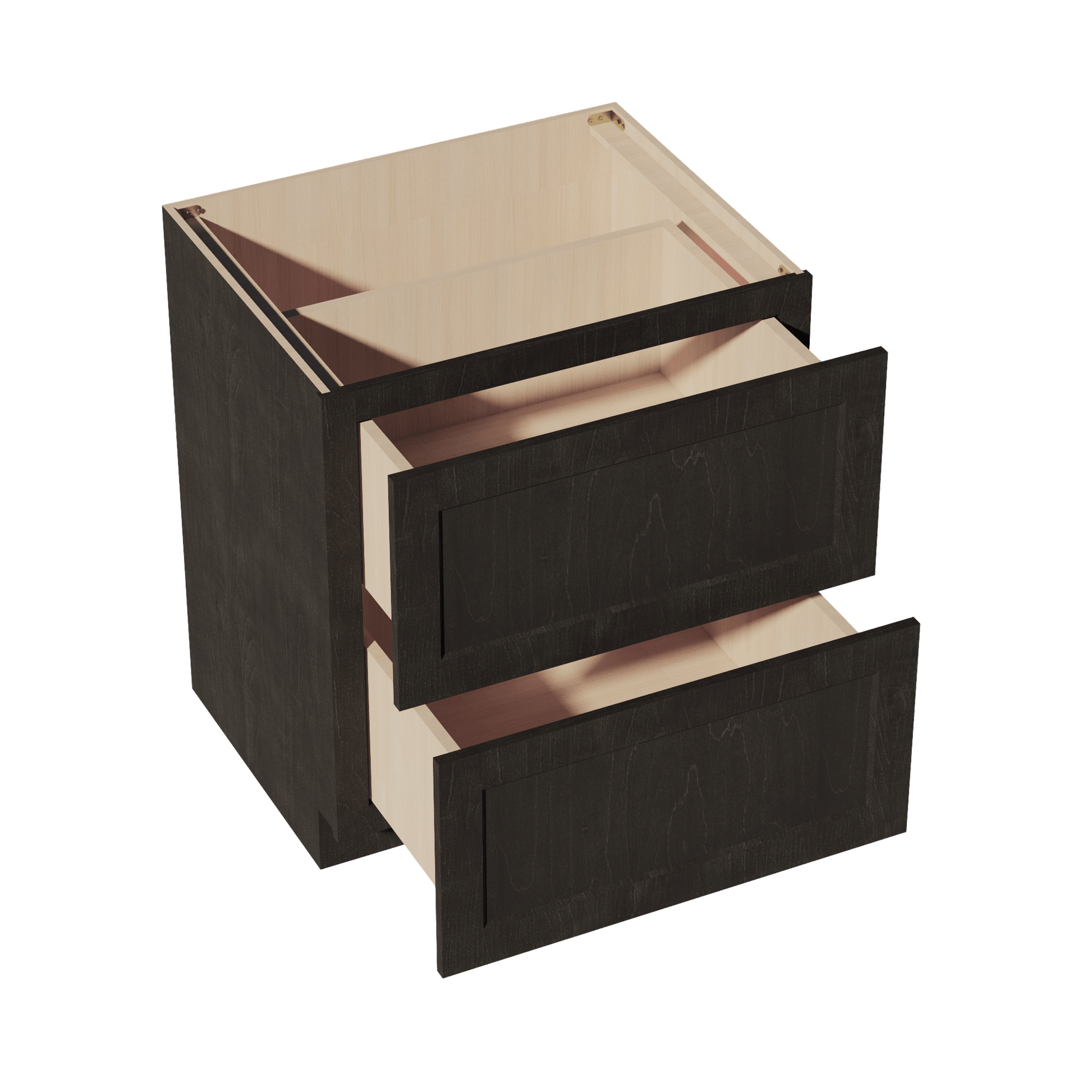 HG - DB30 - 2: Dark Gray Shaker 30" 2 Drawers Base Cabinet - NextCabinets