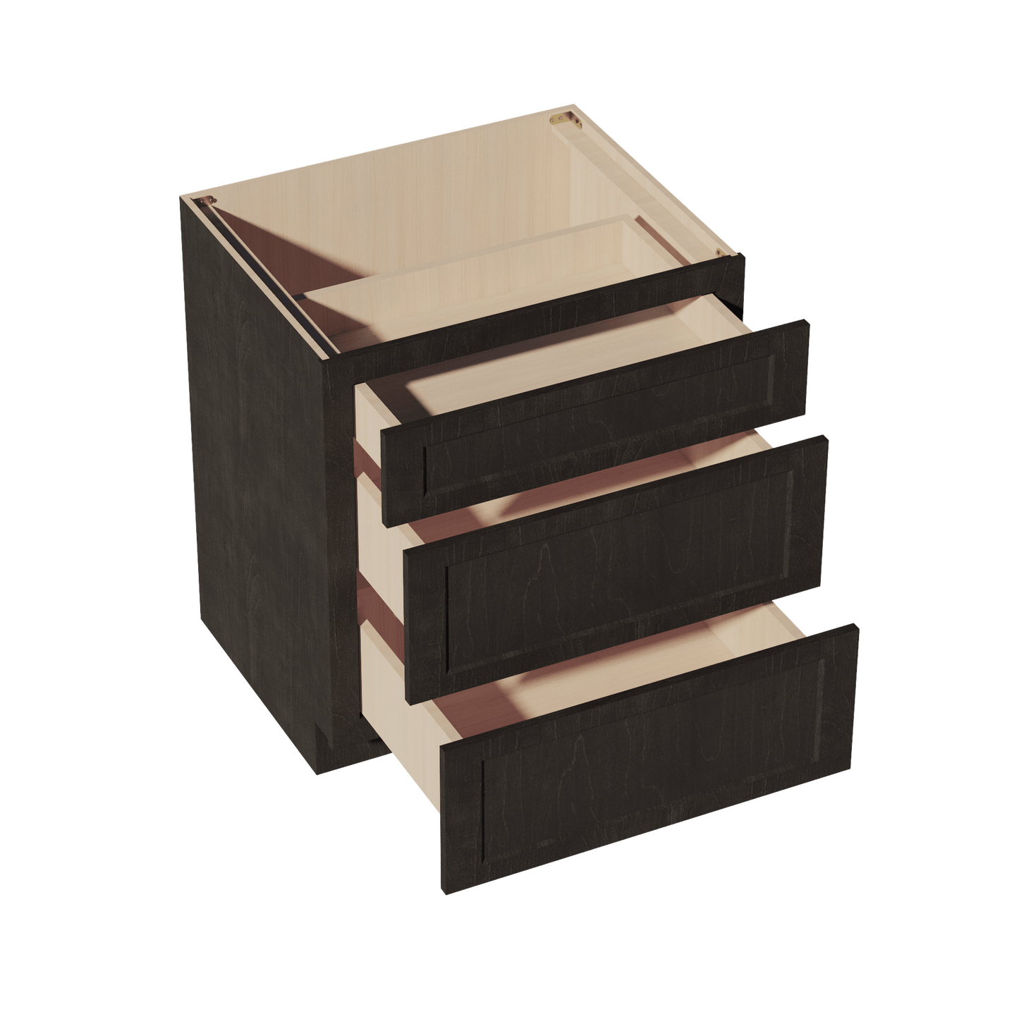 HG - DB30: Dark Gray Shaker 30" 3 Drawers Base Cabinet - NextCabinets