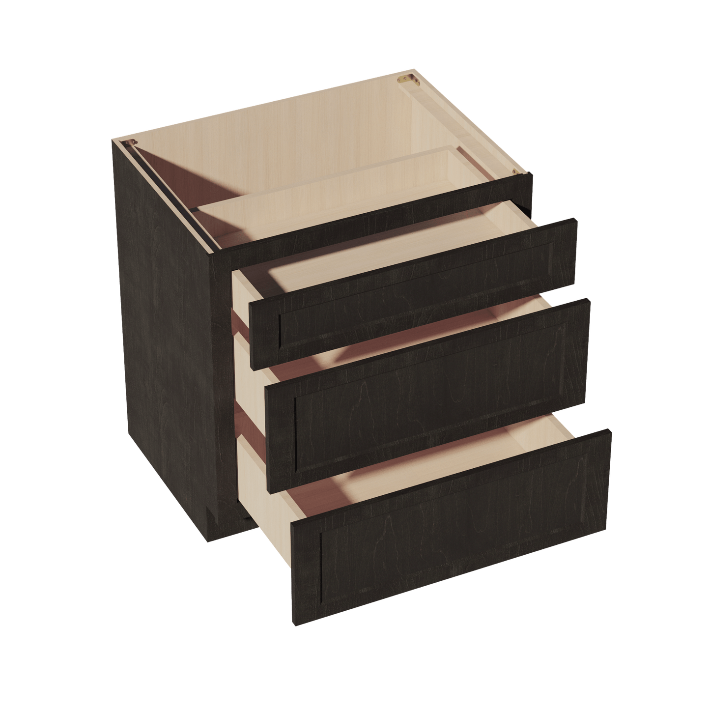 HG - DB33: Dark Gray Shaker 33" 3 Drawers Base Cabinet - NextCabinets