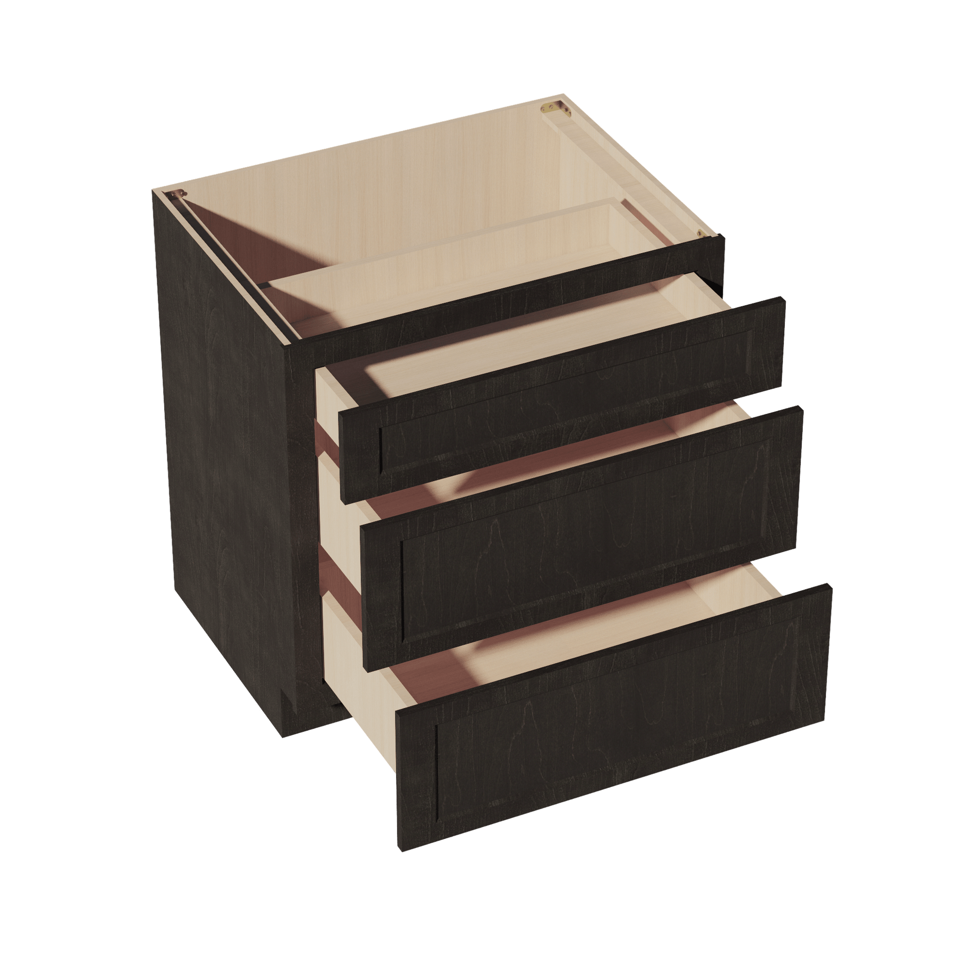 HG - DB33: Dark Gray Shaker 33" 3 Drawers Base Cabinet - NextCabinets