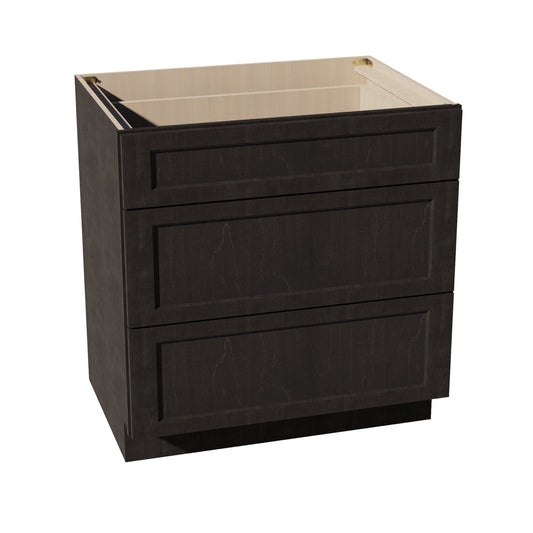 HG - DB33: Dark Gray Shaker 33" 3 Drawers Base Cabinet - NextCabinets