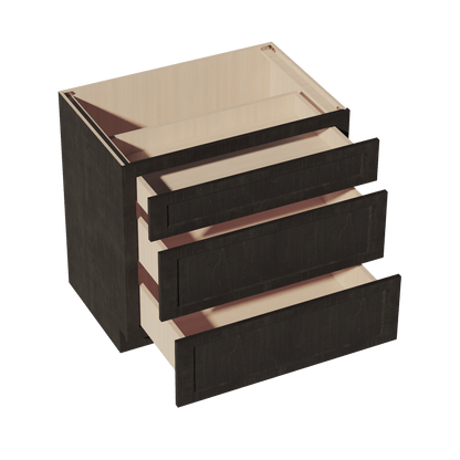 HG - DB36: Dark Gray Shaker 36" 3 Drawers Base Cabinet - NextCabinets